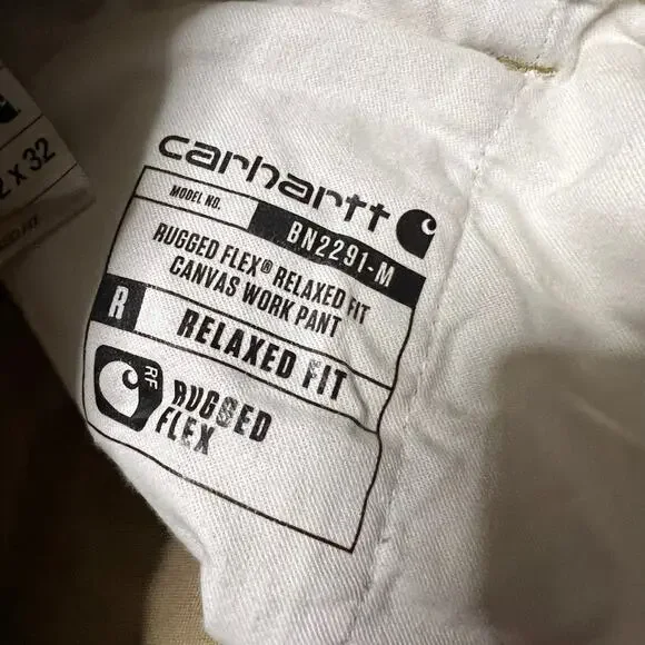 Carhartt Pants Mens 32 x32 Tan Relaxed Rugged Flex Canvas Work - Picture 7 of 12